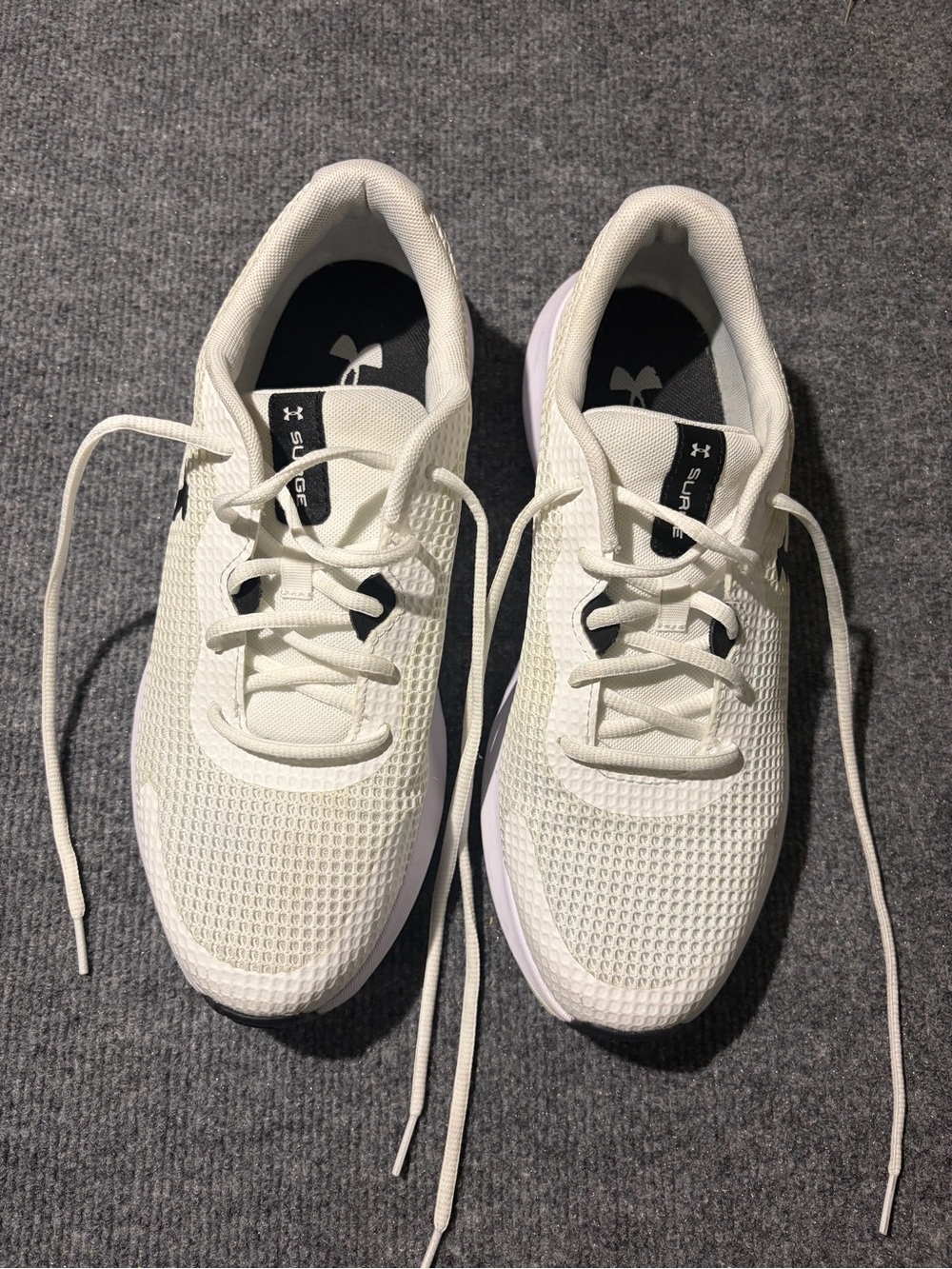 Under Armour White Athletic Mesh Lace-Up Trainers